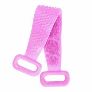 NEW Silicone Back Scrubber‎ Shower Brushes Body Exfoliating Massager PINK